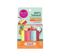eos Lot de 4 baumes à lèvres 100 % naturels Variety - Lait de noix de coco, pastèque Frose, Pineapple Passion Fruit & Fraise Pêche - Soin des lèvres