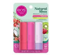 eos Natural Shea Lot de 3 baumes à lèvres au karité, pomme de miel, lait de noix de coco & framboise kiwi splash, hydratant toute la journée, produits de soins des lèvres, 0,14 oz