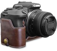 EOS R10 Case-Premium PU Leather Half Case for Canon EOS R10 Mirrorless Digital Camera-Case for Canon EOSR10,coffee,camera cover