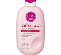 eos Shea Better Lotion pour le corps Jasmin Peach Soin de la peau hydratant 24 heures, légère et non grasse, fabriquée avec du karité naturel, végétalien, 473 ml