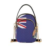 EOSDT Sac à main à bandoulière pour femme avec motif drapeau de l'île - Avec chaîne - Imprimé floral - 15 x 21 x 7,9 cm