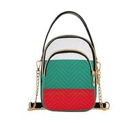 EOSDT Sac à main à bandoulière pour femme, drapeau bulgarie, chaîne matelassée, sac à main pour téléphone portable, sac à bandoulière, sac à bandoulière, 15 cm × 21,1 cm × 7,9 cm