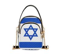 EOSDT Sac à main à bandoulière pour femme, motif drapeau national d'Israël, sac à main pour téléphone, petit sac à main à chaîne imprimé floral, sac à bandoulière pour femme, 15 cm × 21,1 cm × 7,9 cm