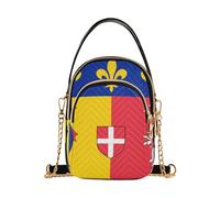 EOSDT Sac à main avec motif drapeau du Rhône des Alpes sur l'épaule pour femme, sac à main mignon pour téléphone, petit sac à main matelassé à fermeture éclair pour femme
