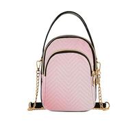 EOSDT Sac à main matelassé rose abstrait flou dégradé pour femme, sac à main matelassé, sac à main avec chaîne, sac à main mignon à fermeture éclair, sacoche melon pour femme