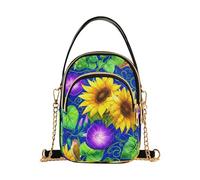 EOSDT Sunflowers Morning Glory Sac à main à bandoulière pour femme avec sangle décorative pour téléphone portable Sac à main matelassé Designer Sac à bandoulière