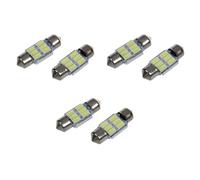 Eoslcusmvl 6pièces 31mm 5630 SMD 6 LED Ampoule Lampe Dome Festoon 195LM 6500K DC 12V Blanc