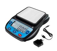 Eosphorus Balance analytique numérique LCD 600 g x 0,01 g pour laboratoires scolaires - Balance de précision pour mesurer les grammes, onces, carats, avec chargeur USB et bloc d'alimentation AC/DC