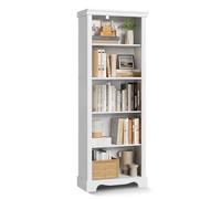 EOSVALO Bibliothèque 5 Niveaux Blanche, Étagère de Rangement Classique, 52.3 x 29 x 155.2 cm, Structure en Bois Robuste, Grande Capacité, pour Salon, Bureau et Chambre