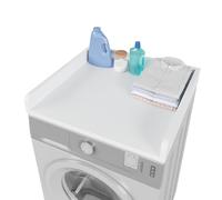 EOSVALO Plan de Travail pour Machine à Laver et sèche-Linge avec étagère, Plan de Travail au-Dessus de la Machine à Laver et du sèche-Linge avec Coussinets antidérapants (Blanc, Monocouche)
