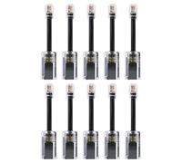 Eouayoree 10 pièces Cordon TéLéPhonique DéMêLant RJ9 4P4C 360 DegréS Rotatif éTendu Anti-T-Angle Noir Cordon TéLéPhonique Câble Fixe