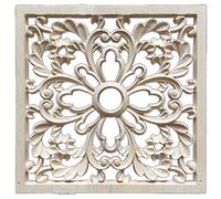 Eouayoree 1X Caoutchouc Bois Sculpté Floral Decal Artisanat Onlay Applique Meubles DIY DéCor F: 20 x 20 Cm