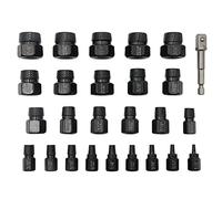 Eouayoree 26Pcs Vis Boulon Extracteur Foret Ensemble Démonter Vis Boulon Goujon Dents Démolir Dépouillé Cassé Remover Outils