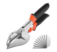 Eouayoree Cisailles à Onglets, Coupe-Bordure Multi-Angle de 45 à 135 Degrés, Cisaille à Joints pour Couper le Bois Tendre, Comprenant 10 Lames de Rechange