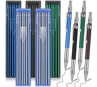 Eouayoree Crayon de Soudeur avec 60 Recharges Rondes, Porte-Mine, Marqueur Métallique pour Ouvriers Du Bâtiment, Soudeurs, Plombiers