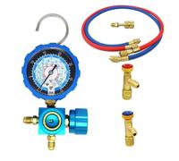 Eouayoree Jauge de Collecteur de Climatisation pour Outil de Réfrigération A/C Haute et Basse Pression R22/R410A/R134A/R404A avec Voyant
