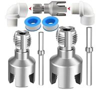 Eouayoree Outil de Filetage de Tuyau Externe avec 1/2 '' et 3/4 '' Dies, 2 en 1 Kit de Filetage de Tuyau en PVC pour Réparation de Maison