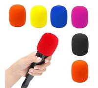 EOUIAV 6 Pièces Mousse Micro Anti Bruit, Coloré Microphone Bonnettes, Housse de Protection en Mousse, Anti-poussière, Anti-Chute, antibactérien et Coupe-Vent(6 Couleurs)