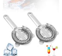 EOUIAV Lot de 2 Passoires à Cocktails Hawthorn en Acier Inoxydable pour tamiser Vos Cocktails. Parfait pour filtrer Les mélanges et la Glace Lors de Vos soirées en Club ou à Domicile