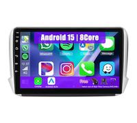 Eouyt Android Autoradio pour Peugeot 2008 2013-2020, 9 Pouces Poste Radio Voiture avec CarPlay Android Auto GPS WiFi Bluetooth Caméra(8Core(6+128GB))