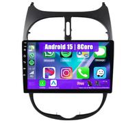 Eouyt Android Autoradio pour Peugeot 206 2004-2008, 9 Pouces Poste Radio Voiture avec CarPlay Android Auto GPS WiFi Bluetooth Caméra(4Core(1+32GB))
