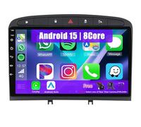 Eouyt Android Autoradio pour Peugeot 408, 9 Pouces Poste Radio Voiture avec CarPlay Android Auto GPS WiFi Bluetooth Caméra(4Core(1+32GB))