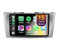 Eouyt Android Autoradio pour Toyota Camry/Aurion 2006-2011, 9 Pouces Poste Radio Voiture avec CarPlay Android Auto GPS WiFi Bluetooth Caméra(Silver,8Core(6+128GB))