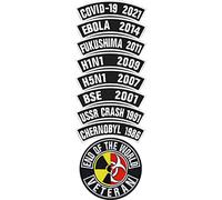 EOW - Lot de patchs vétéran « End of the world vétéran » - Thermocollant - Apocalypse de la fin du monde - Écusson atomique - À coudre/repasser - 90 x 90 mm, 180 x 90 mm