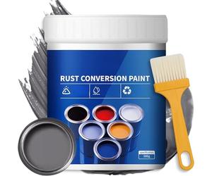 Eowduk Peinture antirouille intempéries pour métal, peinture de conversion de rouille 300/500g, décapant antirouille 4-en-1 avec brosse pour métal, voiture, équipement industriel, pas de mélange