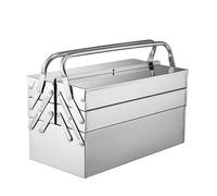 Eoweiot Coffre à Outils Cantilever en Acier Inoxydable avec Rangement verrouillable, Coffre à Outils métallique Portable pour l;Organisation et la sécurité (43cm 3 Layer)