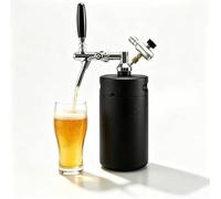 Eoweiot Mini fût de 5 litres avec système de Robinet, Distributeur de bière Pression en Acier Inoxydable Le Brassage Amateur, Les fêtes et Les activités de Plein air