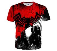 EOWJEED T-shirt unisexe à manches courtes et col rond imprimé 3D pour homme et femme, Black Spider, Taille M