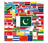 Eowppue Autocollants Drapeaux du Monde - 105 Stickers de Pays - Diverses Tailles - Adhésifs Faciles à Enlever - Décoration de Voiture, Ordinateur, Bricolage,Autocollants De Drapeau De Scrapbook