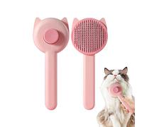 Eowppue Brosse pour Animaux de Compagnie avec Poignée - Peigne pour Chats et Chiens à Poils Moyens - Enlève 90% des Poils Morts et Détachés (Rose & Cat Ohr)