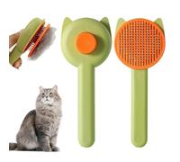 Eowppue Brosse pour Chats Brosse pour Animaux de Compagnie Brosse pour Chiens Peigne pour Chats avec poignée Enlève 90% Poils Morts et détachés pour Chiens à Poils Moyens et Chats(Green & Cat Ohr)