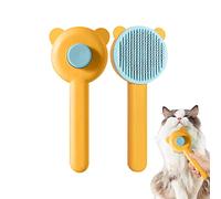 Eowppue Brosse pour chats Brosse pour animaux de compagnie Brosse pour chiens Peigne pour chats Avec poignée Enlève 90% des poils morts et détachés Pour chiens poils moyen et Chats(Orange & Bear Ohr)