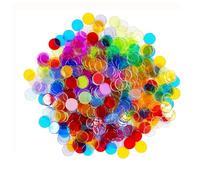 Eowppue Jetons Loto Pack Méga de 500 jetons Multicolores, Durable et de Haute Transparence, Parfait pour le Bingo, l'éducation à Domicile et Préscolaire