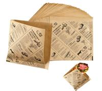 Eowppue Sachet Sandwich Papier 100 pièces 18x18 cm biodégradables résistants à la Graisse et à l’Eau pour Hamburger Snack Pique-Nique Restauration Rapide