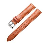 Eoyajsze Bracelet de montre en cuir véritable 10mm-24mm, Brun clair-argenté, 19mm