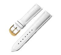 Eoyajsze Bracelet de montre en cuir véritable 10mm-24mm, Or blanc, 22mm
