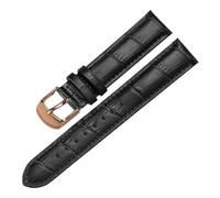 Eoyajsze Bracelet de montre en cuir véritable 10mm-24mm, Or noir-rose, 17mm