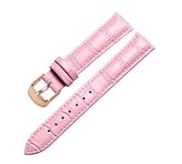 Eoyajsze Bracelet de montre en cuir véritable 10mm-24mm, Or rose-rose, 17mm