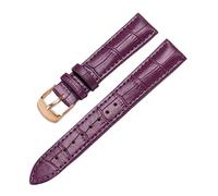 Eoyajsze Bracelet de montre en cuir véritable 10mm-24mm, Or violet-rose, 8mm