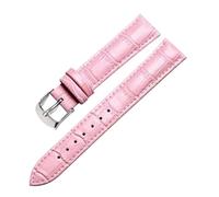 Eoyajsze Bracelet de montre en cuir véritable 10mm-24mm, Rose-argenté, 17mm