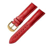 Eoyajsze Bracelet de montre en cuir véritable 10mm-24mm, Rouge-or, 21mm