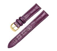 Eoyajsze Bracelet de montre en cuir véritable 10mm-24mm, Violet-or, 20mm