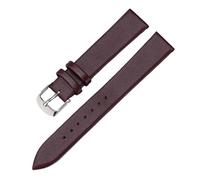 Eoyajsze Bracelet de montre en cuir véritable, Brun-argenté, 16mm