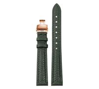 Eoyajsze Bracelet de montre en cuir vert avec fermoir papillon, Couleur 26, 14mm