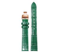 Eoyajsze Bracelet de montre en cuir vert avec fermoir papillon, Couleur 27, 19mm