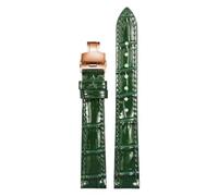 Eoyajsze Bracelet de montre en cuir vert avec fermoir papillon, Couleur 29, 12mm